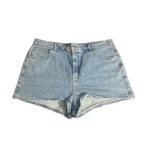 ASOS Design Blue Lightwash Denim High Rise Jean Shorts